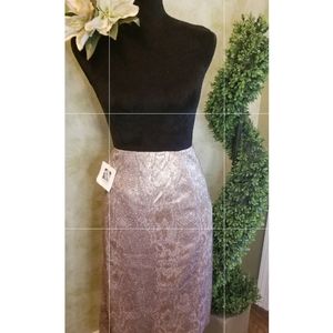 Anne Klein Gold/Bronze Snake Print Metallic Skirt